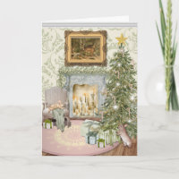Hasen feiern Weihnachten Klapp-Grußkarte