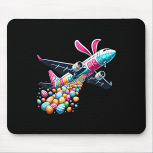 Hasen Flugzeug Ostern Ei Herren Kinder Jungen Oste Mousepad