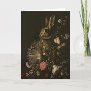 Hasen Garten Dark Academia, dunkle botanische Wand Karte