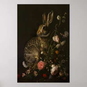 Hasen Garten Dark Academia, Dunkle Botanische Wand Poster