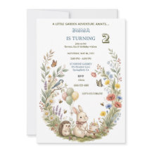 Hasen-Garten-Geburtstagseinladung, Whimsical Kids