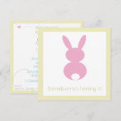 Hasen Geburtstag oder Kinderdusche Einladung (Vorne/Hinten)