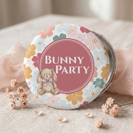 Hasen-Geburtstags-Button Süße Hasen-Party Button