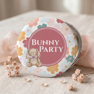 Hasen-Geburtstags-Button Süße Hasen-Party Button