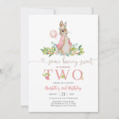 Hasen-Geburtstagseinladung Mädchen Einladung (Vorderseite)