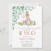 Hasen-Geburtstagseinladung Mädchen Einladung (Vorderseite)