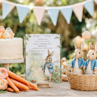 Hasen-Geburtstagsfeier im Vintage-Garten Einladung