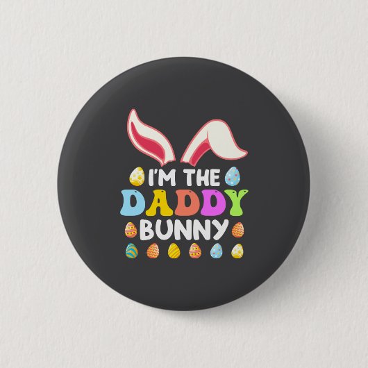 Hasen Gesicht Cool Easter Bunny Mit Gles Daddy Fa Button (Vorderseite)