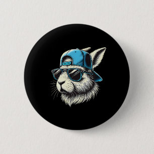 Hasen Gesicht Hut Sonnenbrille Frohe Ostern Tag Ju Button