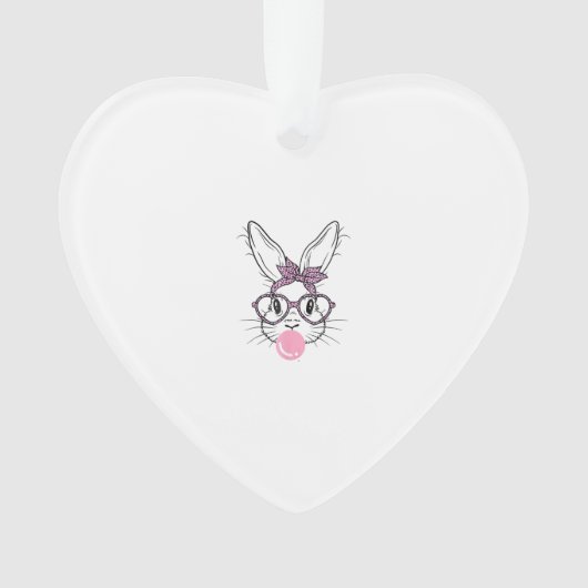 Hasen-Gesicht Leopard Brillengläser Bubble Gum Ost Ornament (Vorderseite)