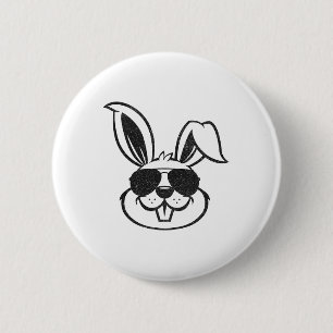 Hasen-Gesicht mit Sonnenbrille Kaninchen Ostertag Button