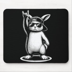 Hasen-Gesicht mit Sonnenbrille Kappe Ostertag für  Mousepad