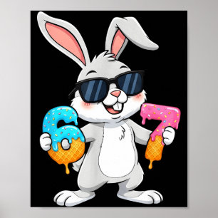 Hasen-Gesicht mit Sonnenbrille Kappe Ostertag für Poster
