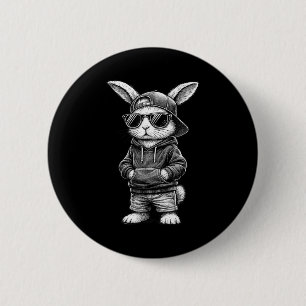 Hasen-Gesicht mit Sonnenbrille Lustiger Ostertag f Button