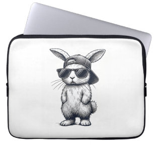 Hasen-Gesicht mit Sonnenbrille Mütze Ostertag für  Laptopschutzhülle