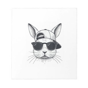 Hasen-Gesicht mit Sonnenbrille Mütze Ostertag für  Notizblock