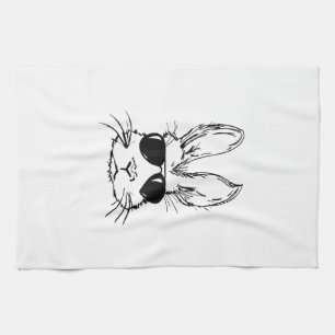 Hasen-Gesicht mit Sonnenbrille Ostertag für Jungen Geschirrtuch