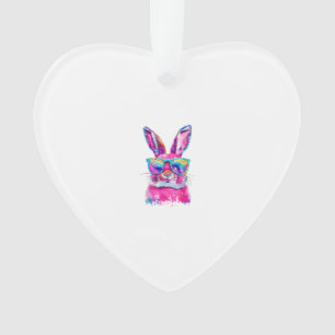 Hasen-Gesicht mit Tie-Dye-Brille Frohe Ostern Tag  Ornament