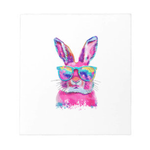 Hasen-Gesicht mit Tie Dye Brille Frohen Ostertag M Notizblock