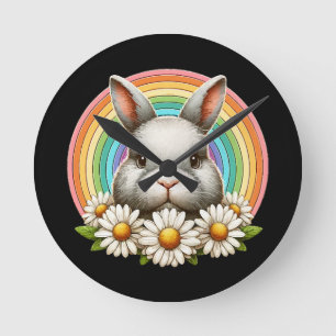 Hasen Gesicht Runde Wanduhr