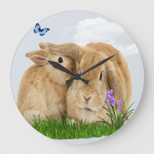 Hasen  große wanduhr (Vorderseite)