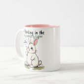 Hasen-Halbblinklicht Zweifarbige Tasse (Vorderseite Links)