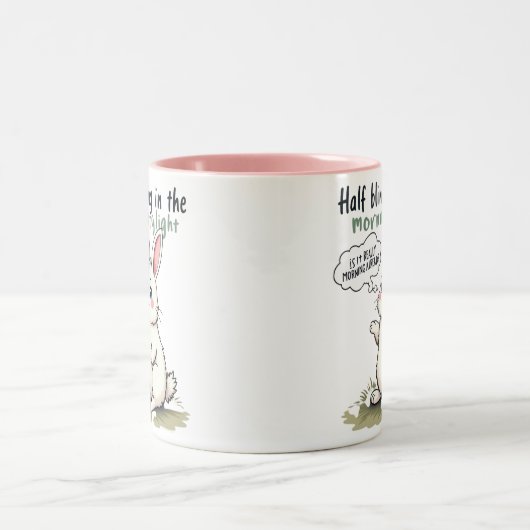 Hasen-Halbblinklicht Zweifarbige Tasse (Mittel)