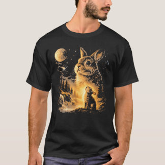 Hasen heult zum Mond Vintage 90er Tiere T-Shirt