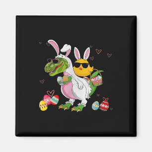 Hasen Huhn Reitender Dinosaurier T Rex Eierjagd Di Magnet