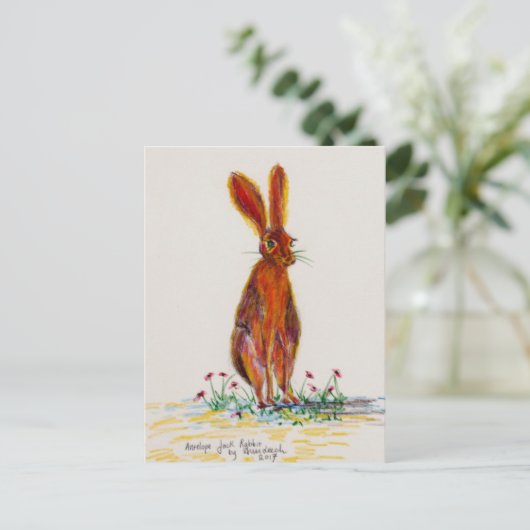 Hasen in den Mohnblumen Postkarte (Stehend Vorderseite)