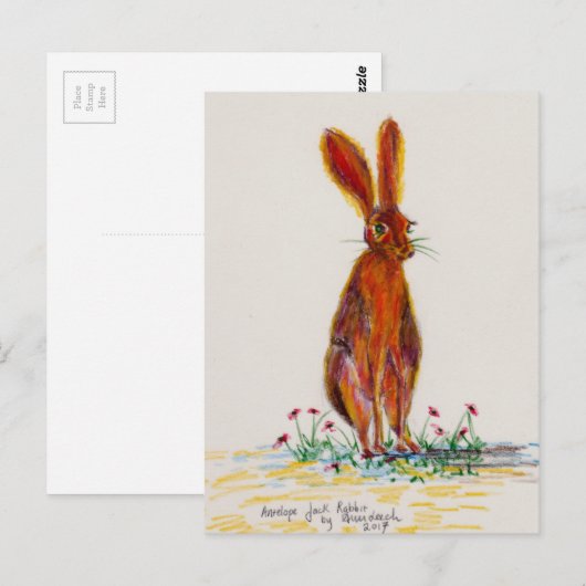 Hasen in den Mohnblumen Postkarte (Vorne/Hinten)