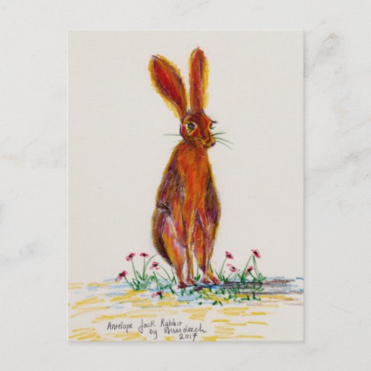 Hasen in den Mohnblumen Postkarte (Vorderseite)