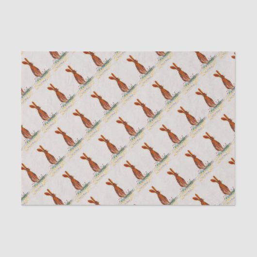 Hasen in den Mohnblumen Seidenpapier (Vorderseite)