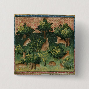 Hasen in einem Holz Button