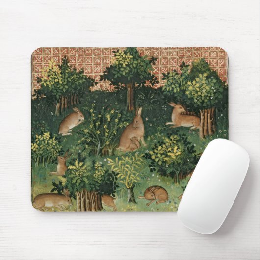 Hasen in einem Holz Mousepad (Mit Mouse)