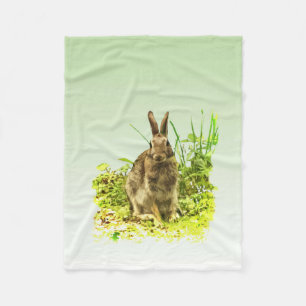Hasen in Gras Fleece Blanket