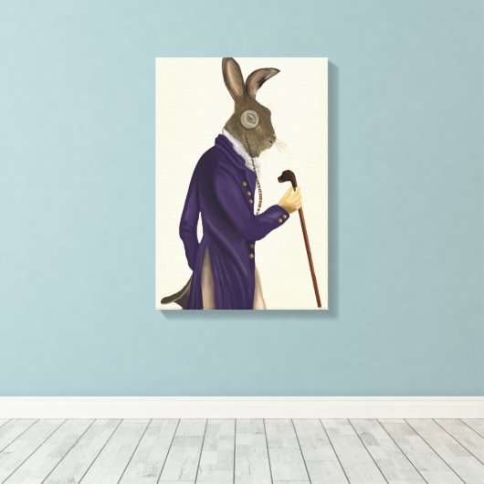 Hasen in Lila Hülle Leinwanddruck (Insitu (Holzboden))