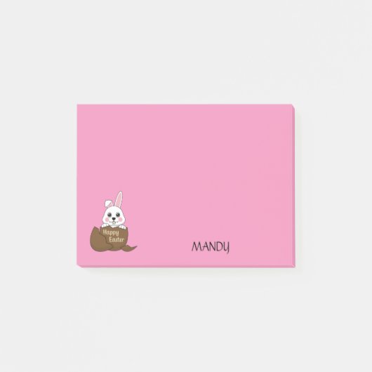 Hasen in Schokolade Ei Happy Oaster | Personalisie Post-it Klebezettel (Vorderseite)