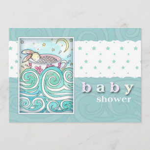 Hasen-in-Teetasse-Baby-Shower-Einladungen Einladung