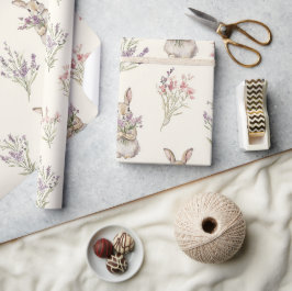 Hasen Kaninchen Blumen Geburtstag Geschenkpapier