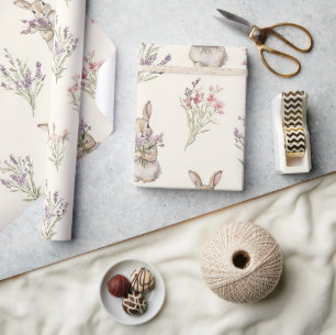 Hasen Kaninchen Blumen Geburtstag Geschenkpapier