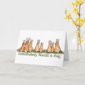 Hasen-Kaninchen erhalten gute Ermutigung Beileid Karte (Gelbe Blume)