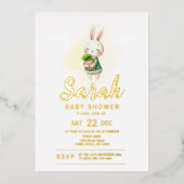 Hasen-Kaninchen-Waldtierdusche Folieneinladung (Vorderseite)