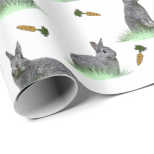 Hasen-Karotten-Wahn-Geschenkpapier (Farbe wählen) Geschenkpapier