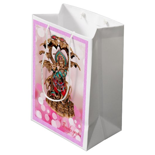 Hasen Krishna Geschenktasche Mittlere Geschenktüte (Rückseite Schrägansicht)