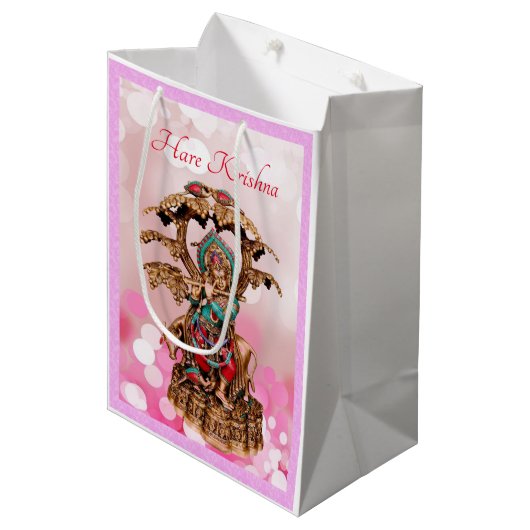 Hasen Krishna Geschenktasche Mittlere Geschenktüte (Vorderseite Schrägansicht)