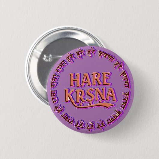 Hasen Krishna (Hase Krsna) Button (Vorne & Hinten)