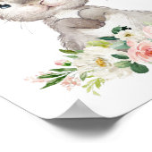 Hasen, Landtiere, rosa Blume, Kinderzimmer für Mäd Poster (Ecke)