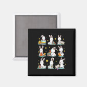 Hasen liest Buch Frohe Ostern Buchwurm Kinder Männ Magnet (Vorderseite/Rückseite)