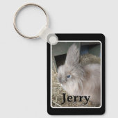 Hasen-Memorial Foto Black Keepake Metal Schlüsselanhänger (Vorderseite)